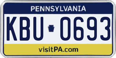PA license plate KBU0693