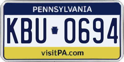 PA license plate KBU0694