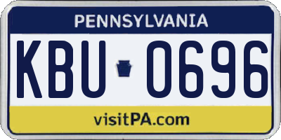 PA license plate KBU0696