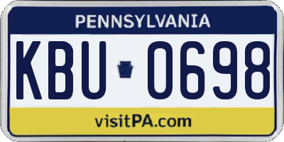 PA license plate KBU0698