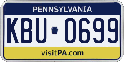 PA license plate KBU0699