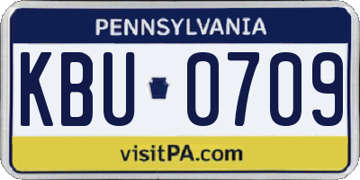 PA license plate KBU0709