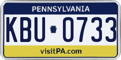 PA license plate KBU0733
