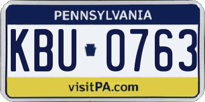 PA license plate KBU0763