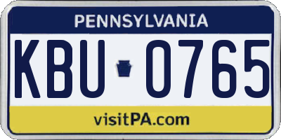 PA license plate KBU0765