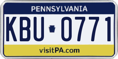 PA license plate KBU0771