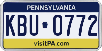 PA license plate KBU0772