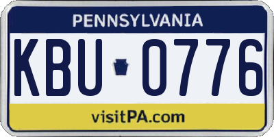 PA license plate KBU0776