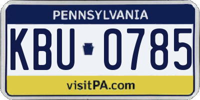 PA license plate KBU0785