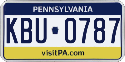 PA license plate KBU0787