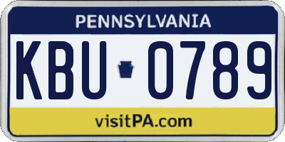 PA license plate KBU0789