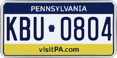PA license plate KBU0804