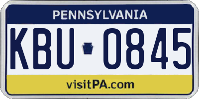 PA license plate KBU0845