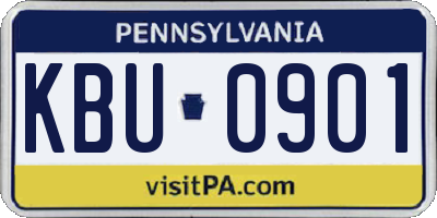 PA license plate KBU0901