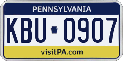 PA license plate KBU0907