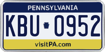 PA license plate KBU0952
