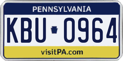 PA license plate KBU0964