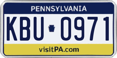 PA license plate KBU0971