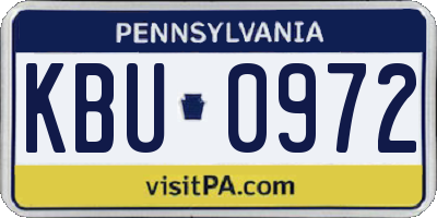 PA license plate KBU0972