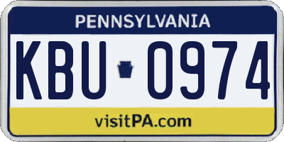 PA license plate KBU0974