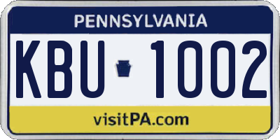 PA license plate KBU1002