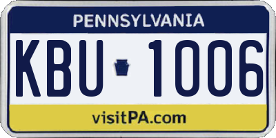 PA license plate KBU1006