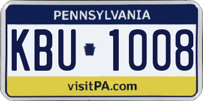 PA license plate KBU1008