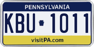 PA license plate KBU1011