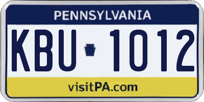 PA license plate KBU1012