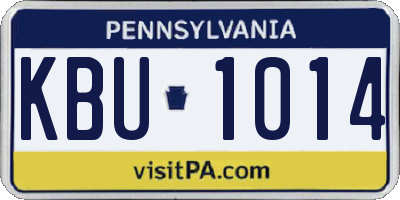 PA license plate KBU1014
