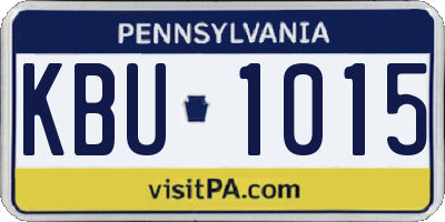 PA license plate KBU1015