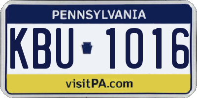 PA license plate KBU1016