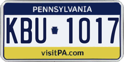 PA license plate KBU1017