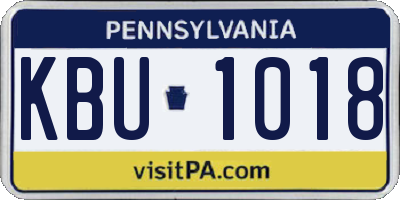 PA license plate KBU1018