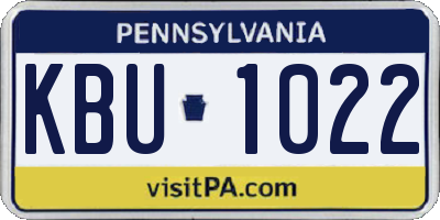 PA license plate KBU1022