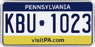 PA license plate KBU1023