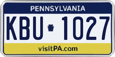 PA license plate KBU1027