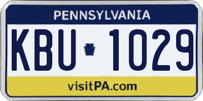 PA license plate KBU1029