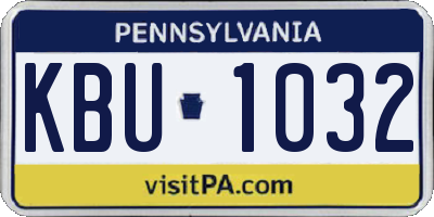 PA license plate KBU1032