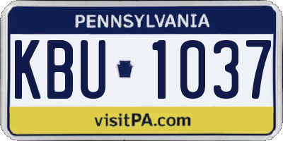 PA license plate KBU1037