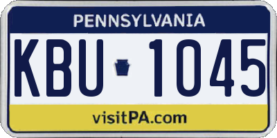 PA license plate KBU1045