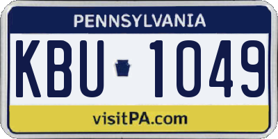 PA license plate KBU1049