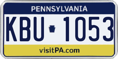 PA license plate KBU1053