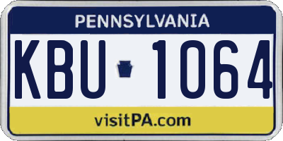 PA license plate KBU1064