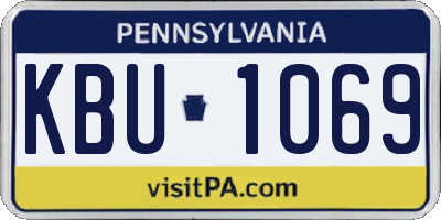 PA license plate KBU1069