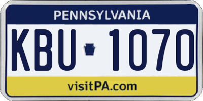 PA license plate KBU1070