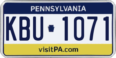 PA license plate KBU1071