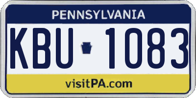 PA license plate KBU1083