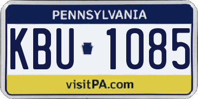 PA license plate KBU1085