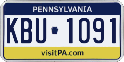 PA license plate KBU1091